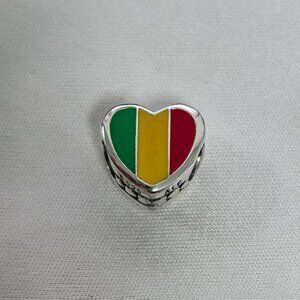 Pandora Mali Flag Exclusive Travel Heart Charm Pendant, S925 Silver Jewelry